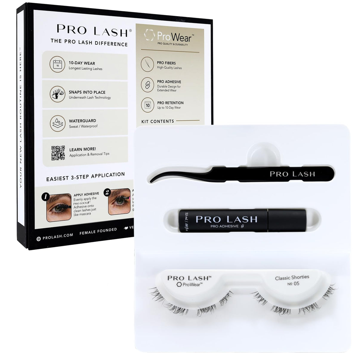 Pro Lash ProWear Mini Clusters No.05 black packaging for quick, on-the-go lash upgrades.