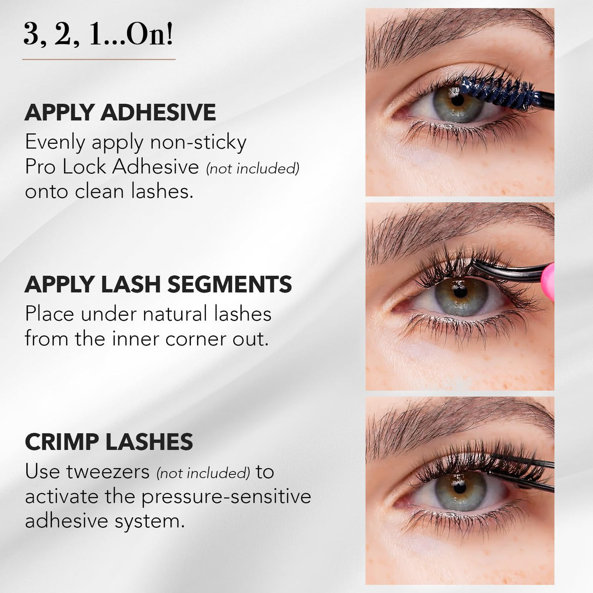 Three-step ProWear application guide shows simple placing and crimping