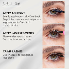 Pro Lash SoftWear lash-cluster tweezers enable precise placement.