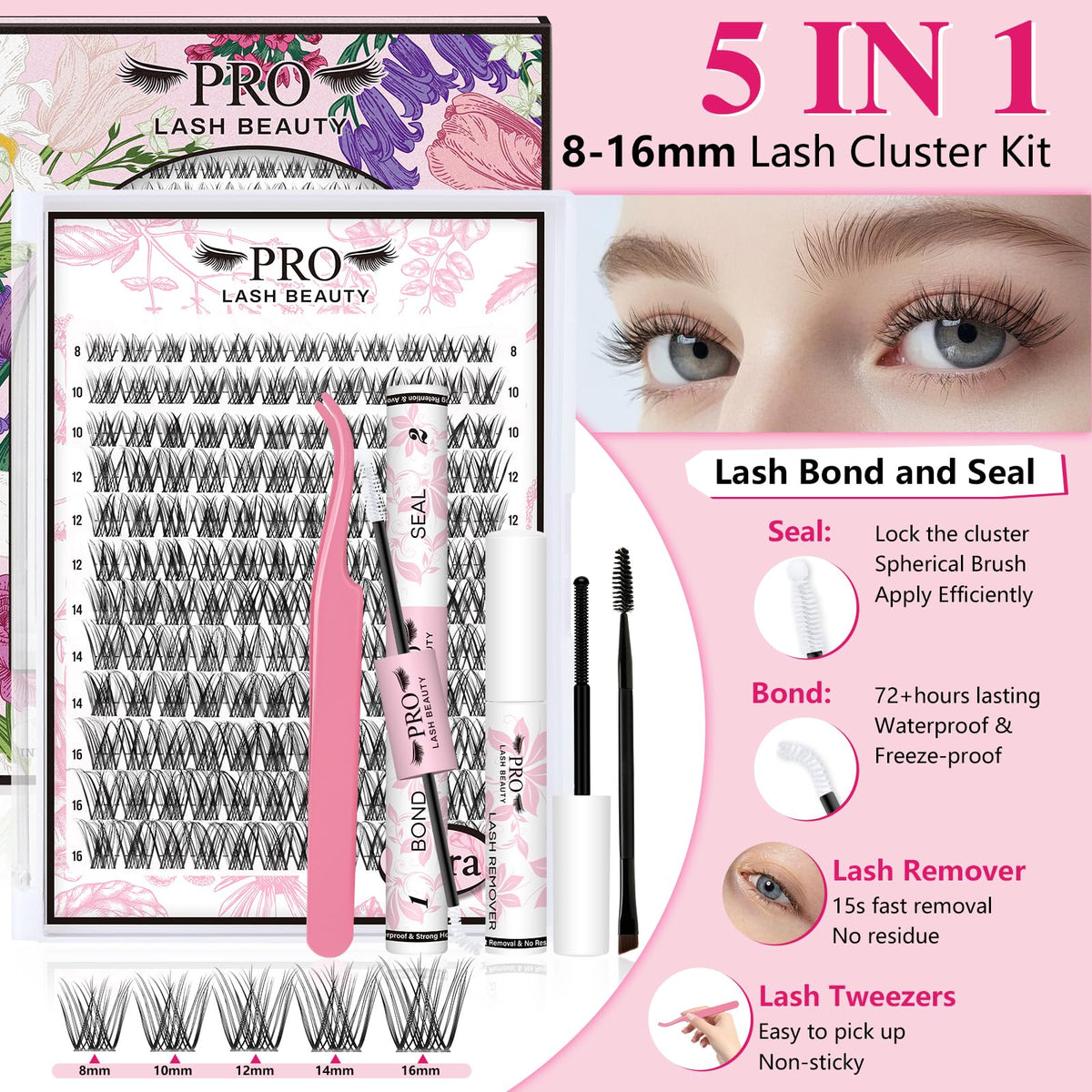 PRO LASHBEAUTY cluster bond seal ensures strong yet flexible hold