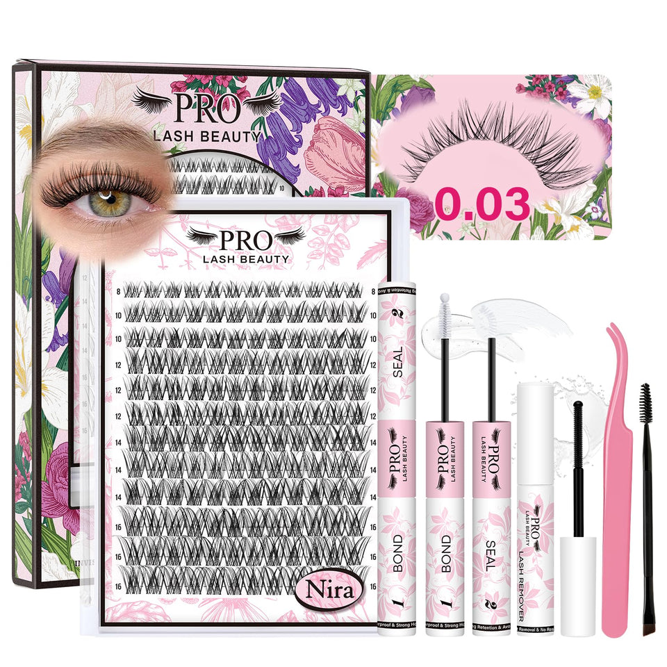 PRO LASHBEAUTY natural lash clusters tray for a subtle flutter