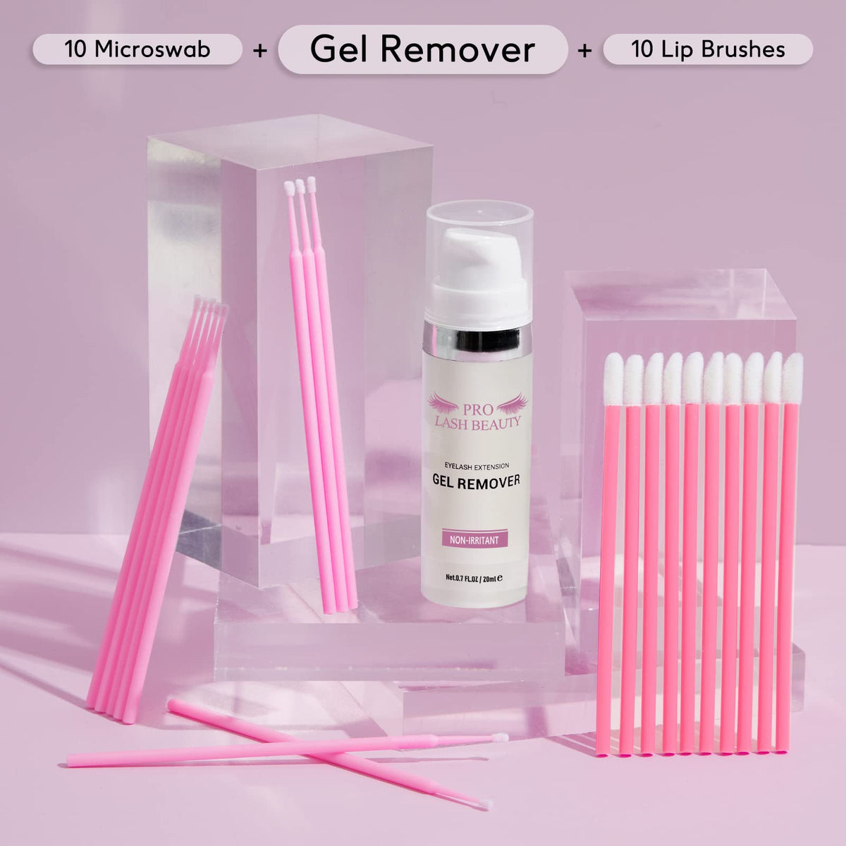 PRO LASHBEAUTY remover kit includes brushes for precise application.