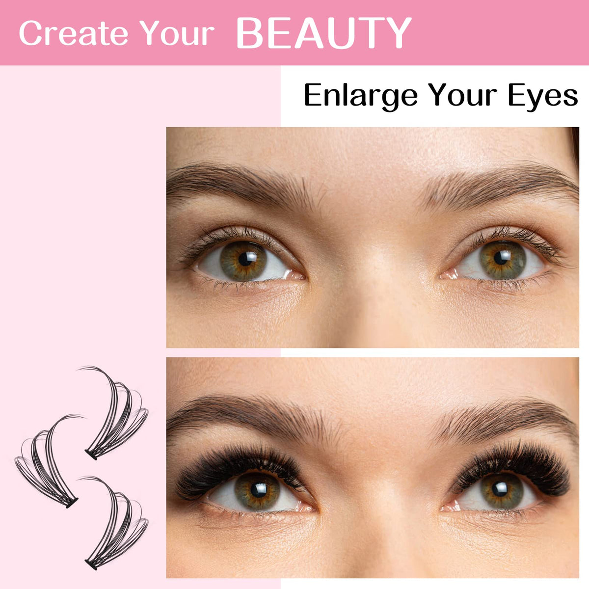 PRO LASHBEAUTY Waterproof hold close-up highlights long-lasting lashes.
