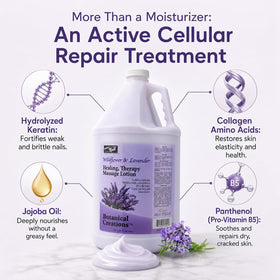 PRO NAIL deep cellular rejuvenation lotion highlighting advanced formula for skin and nail vitality