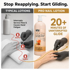 PRO NAIL Healing Therapy Lotion on hands delivering gentle skin and nail care