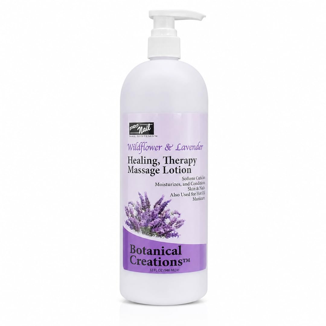 PRO NAIL therapeutic lotion bottle close-up with lavender scent and deep nourishment