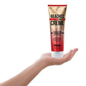 Aloe vera and vitamins emphasize soothing, nourishing skin after application.