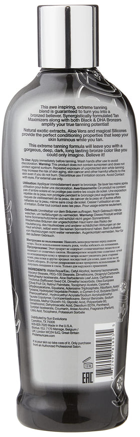 Pro Tan Unbelievably Black extreme tanning lotion pour captures instant bronze for quick color development