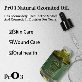 PrO3 ozonated sunflower oil dropper for precise topical application.