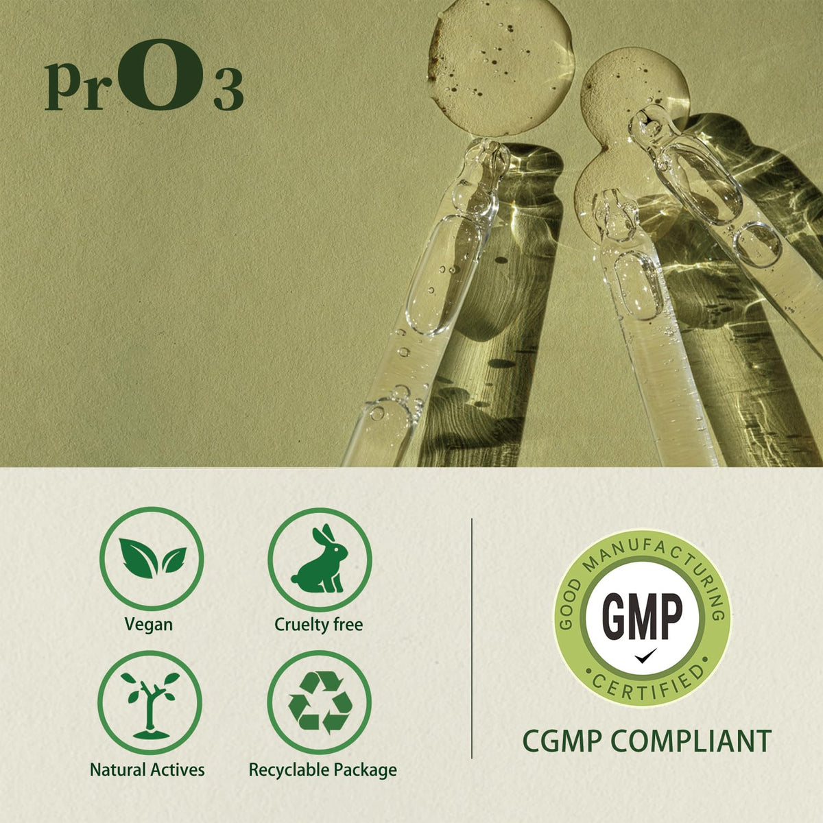 PrO3 storage-optimized ozonated olive oil, refrigerate for freshness.