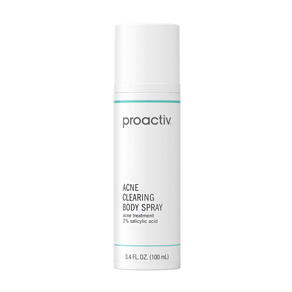 Proactiv acne clearing spray on back-area for easy reach after workouts