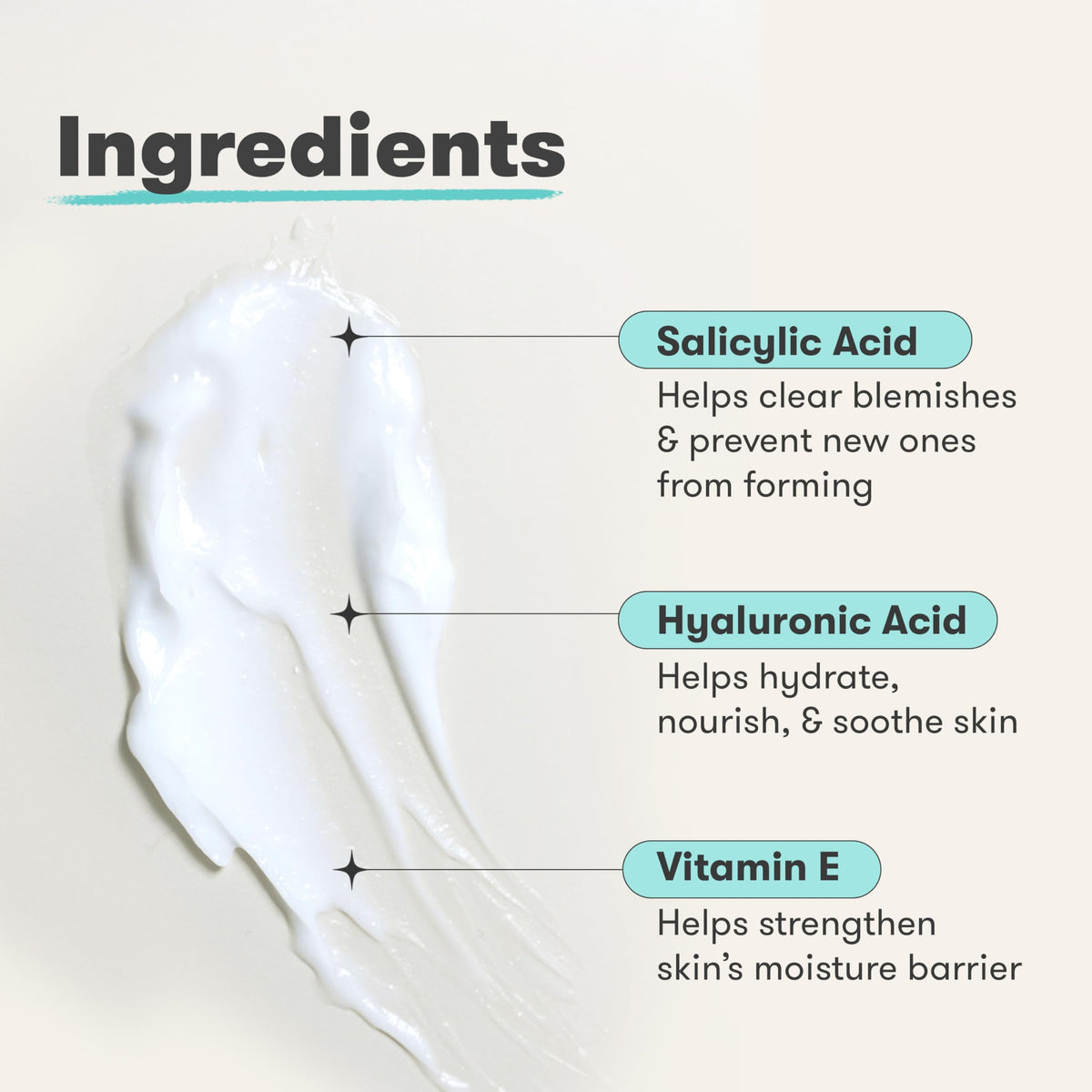 Proactiv nourishes with vitamin E, hyaluronic acid, and glycerin for hydrated skin.