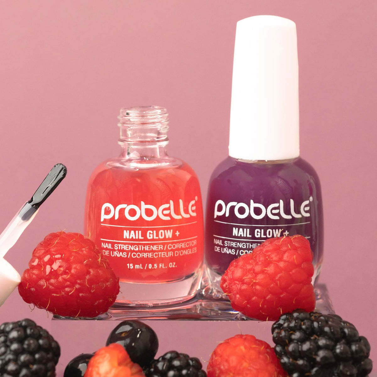 Probelle Nail Glow+ finished nails show healthier-looking shine.