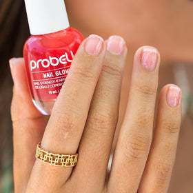 Probelle Nail Glow+ nails with tint display fortified, polished look.