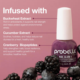 Probelle Nail Glow+ application brush demonstrating easy buildable jelly finish.