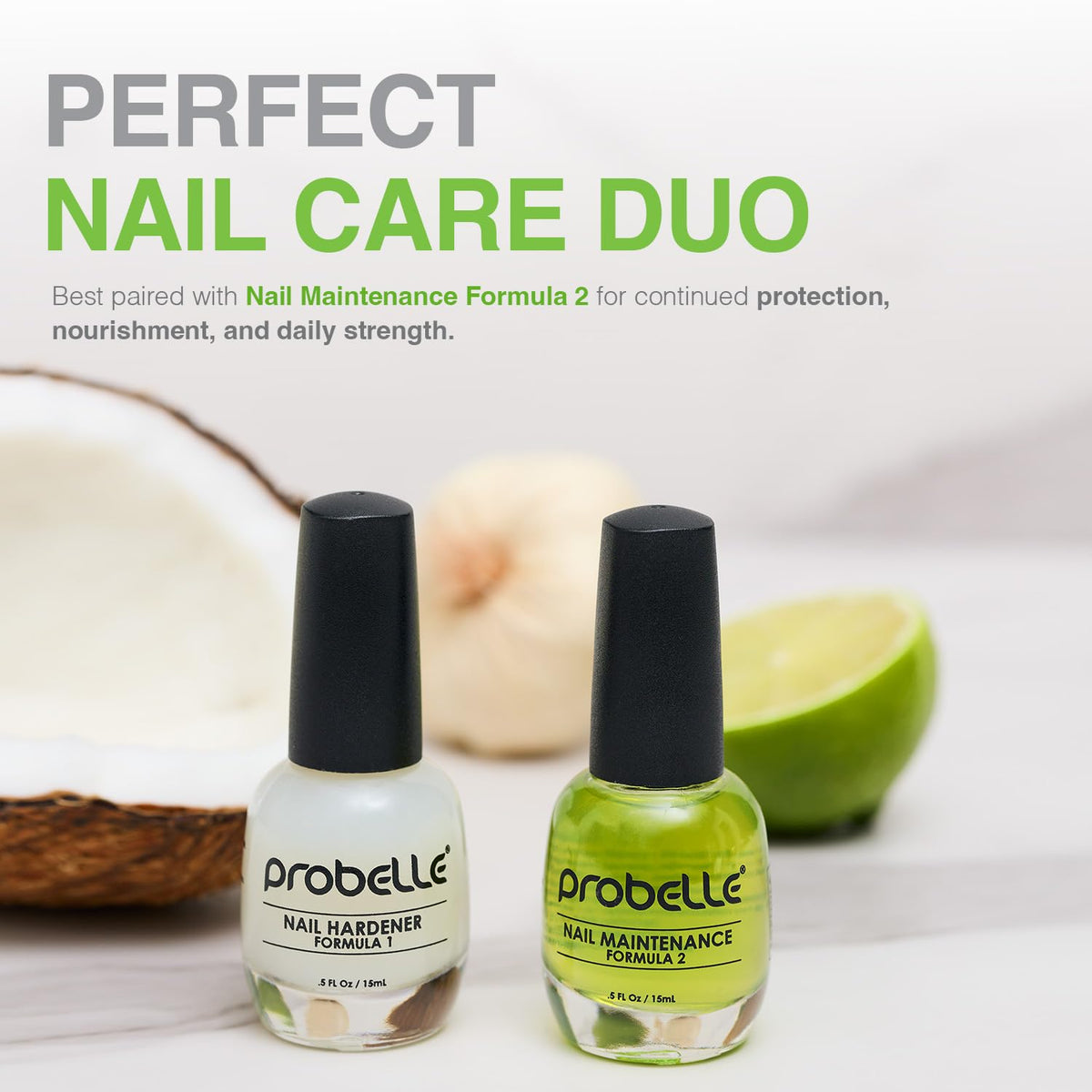 Probelle Nail Hardener Formula 1 formaldehyde-free safety label