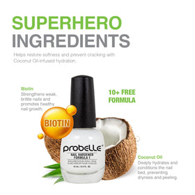 Probelle Nail Hardener Formula 1 nails base coat application for durability
