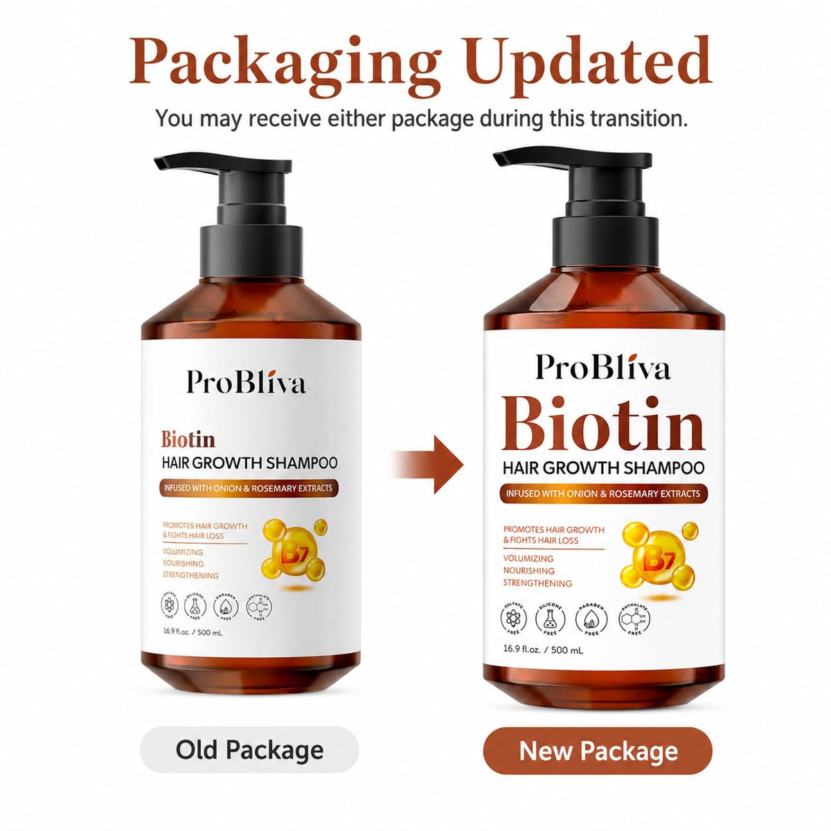 ProBliva Biotin + Rosemary Shampoo label details the key ingredients