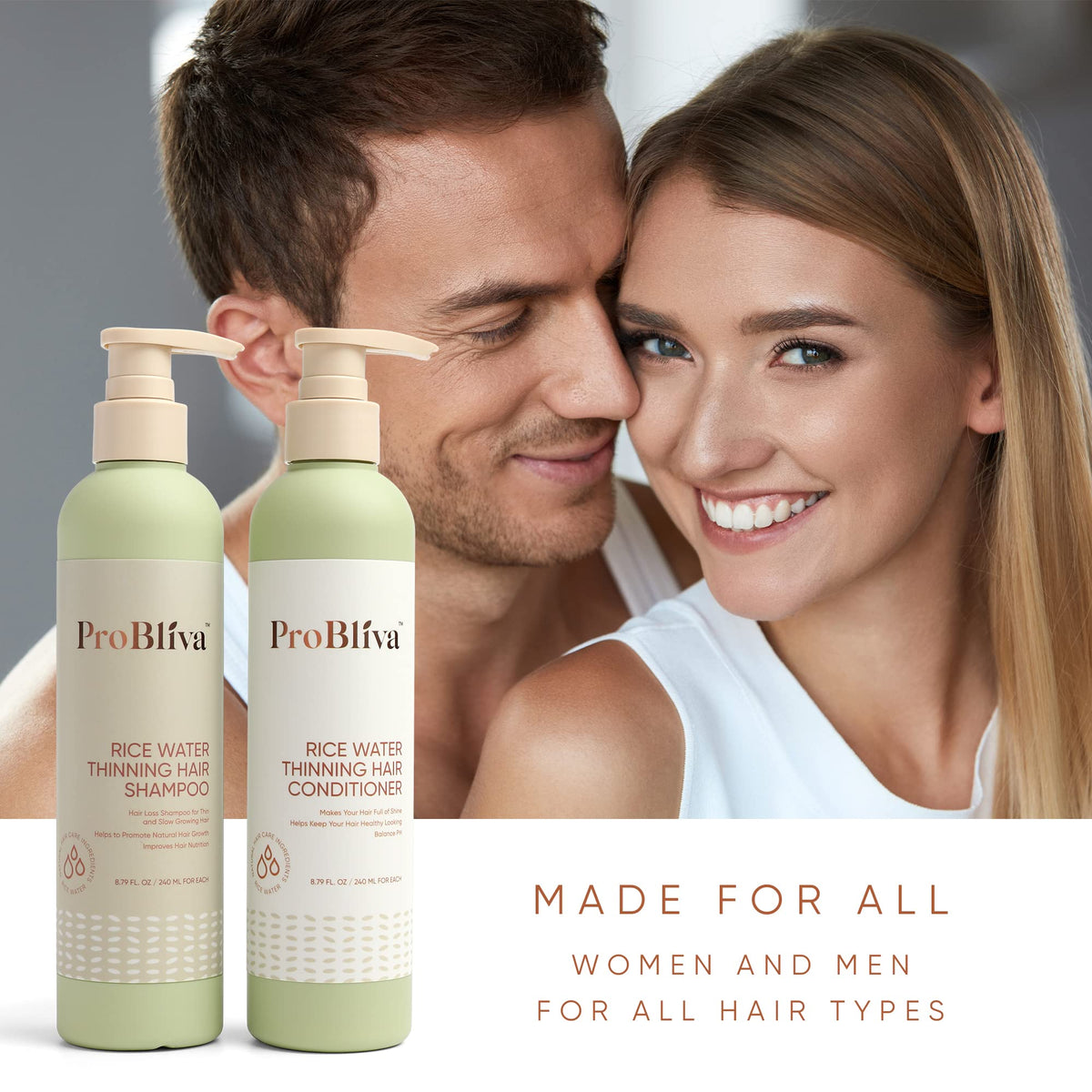 ProBliva Conditioner droplets on hair during detangling