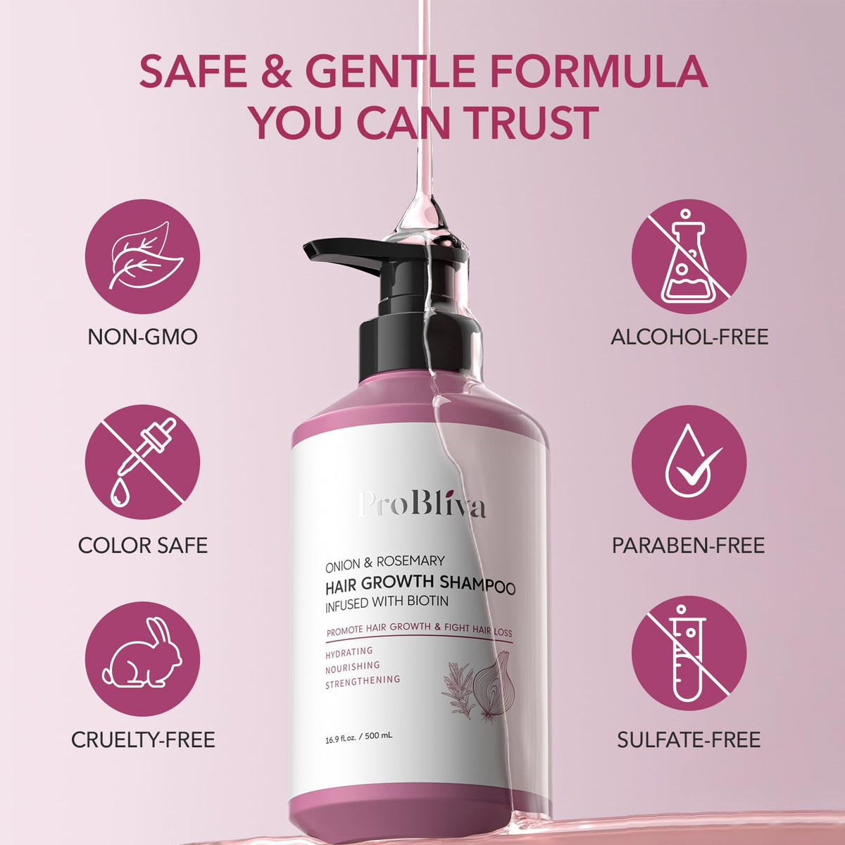 ProBliva pack of 2 shampoo bottles ideal for shared use