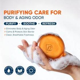 ProBliva Persimmon Soap bar lather reveals gentle cleansing for daily freshness.