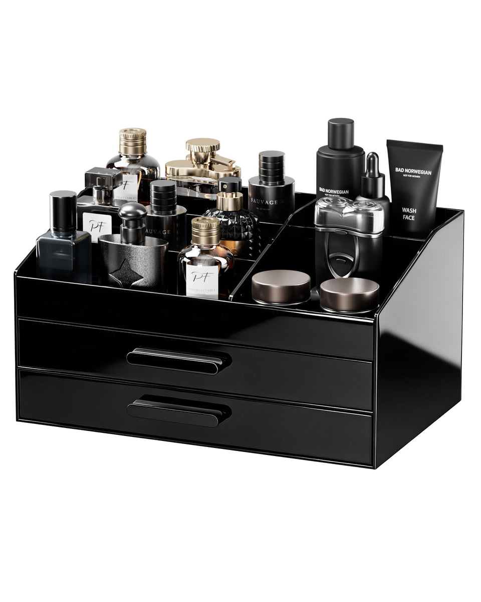 ProCase Cologne Organizer 2-Layer Drawer, keeps fragrances neatly arranged for quick access.