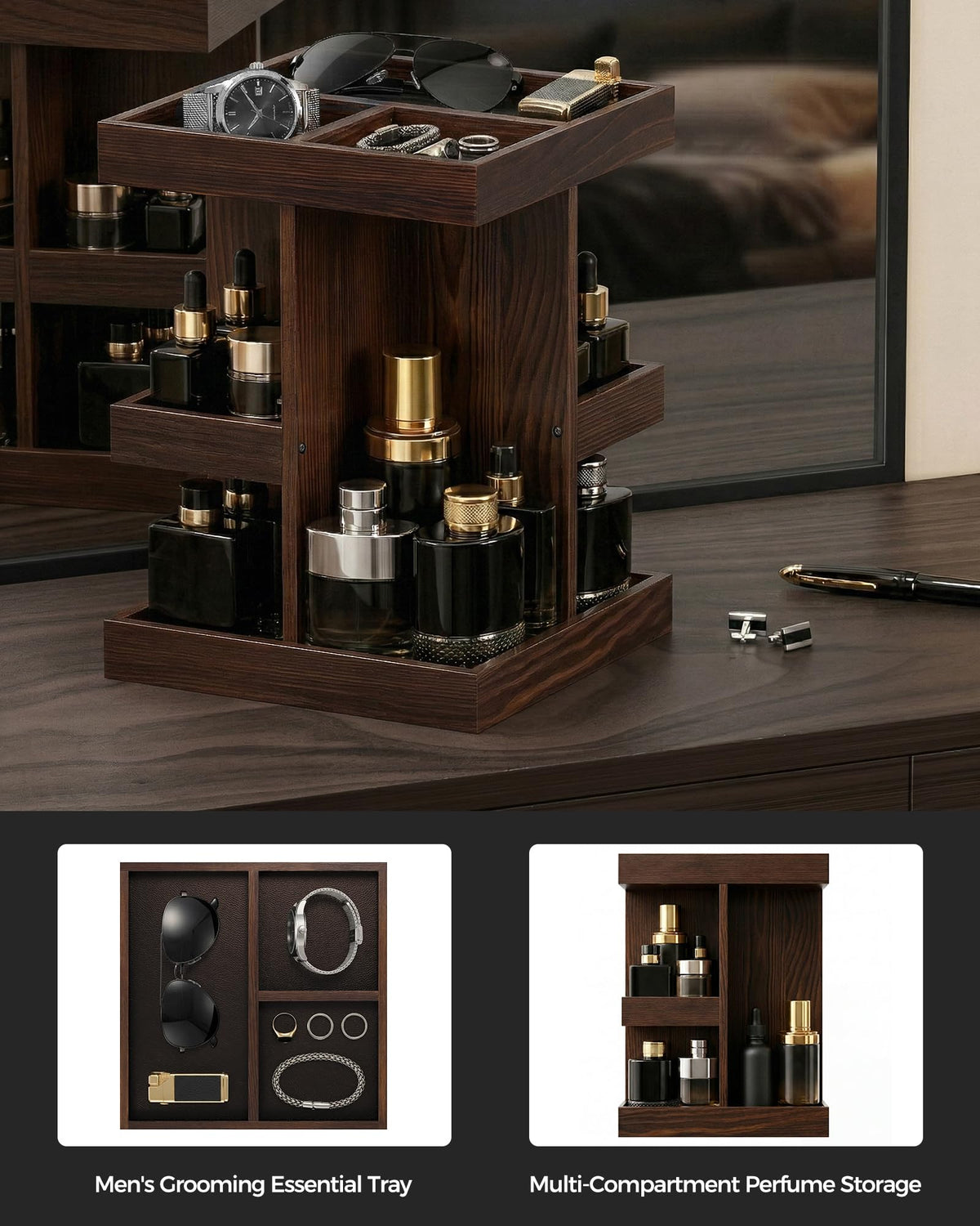 ProCase premium wooden finish on a dresser display rack