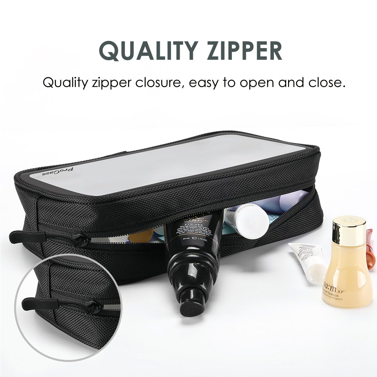ProCase durable PVC material protects contents from dust and moisture.