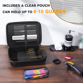 ProCase hard barber case clear pouch guards provide quick access to clipper guards.
