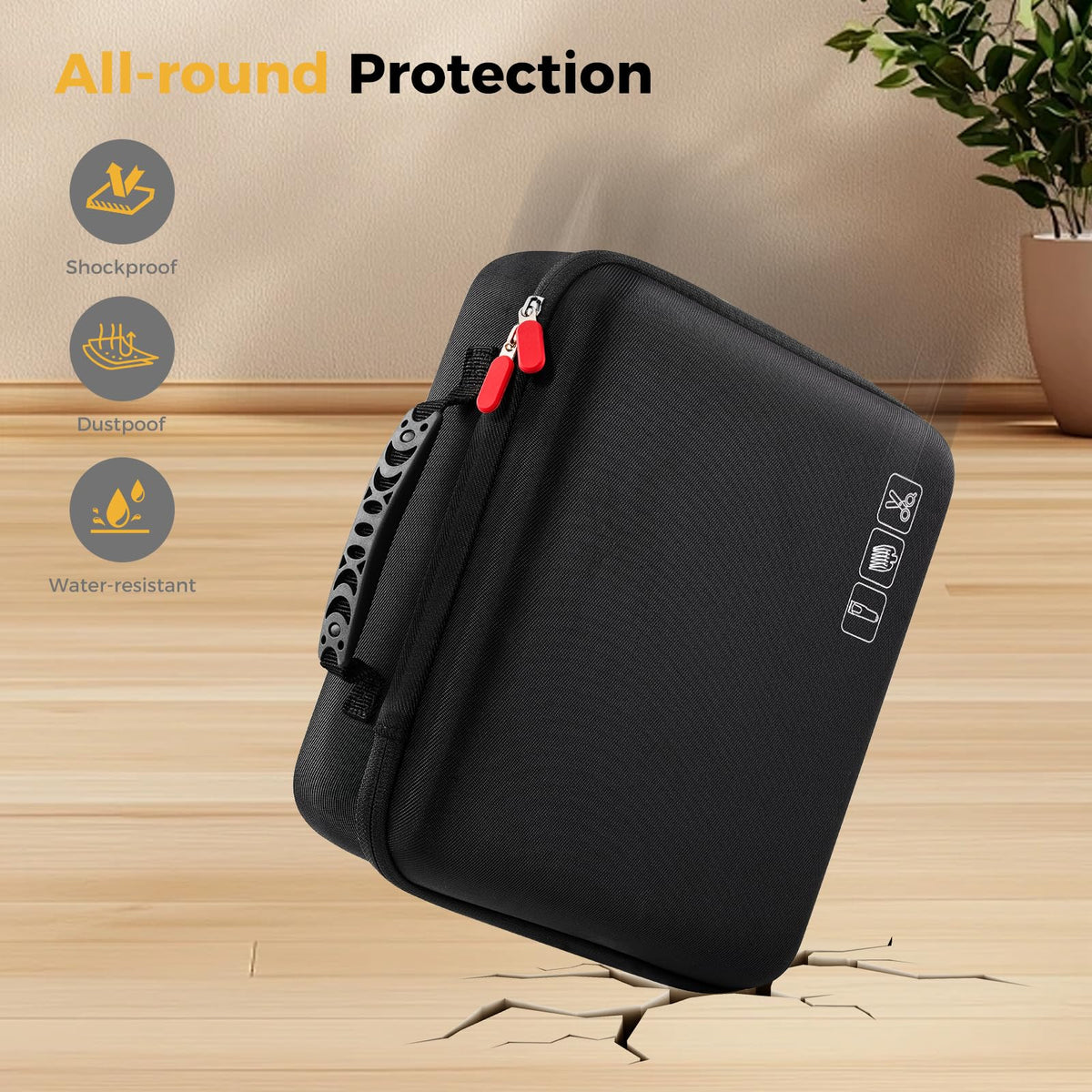 ProCase compact black case fits easily in luggage