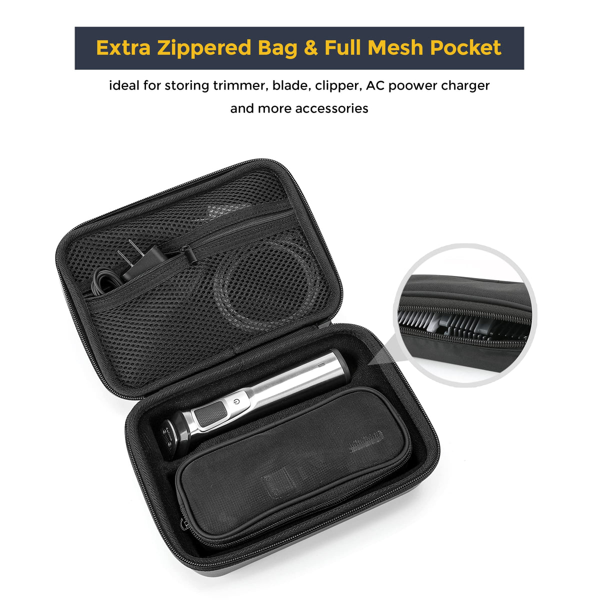 ProCase MG7770 pocket for AC charger keeps accessories tidy during travel