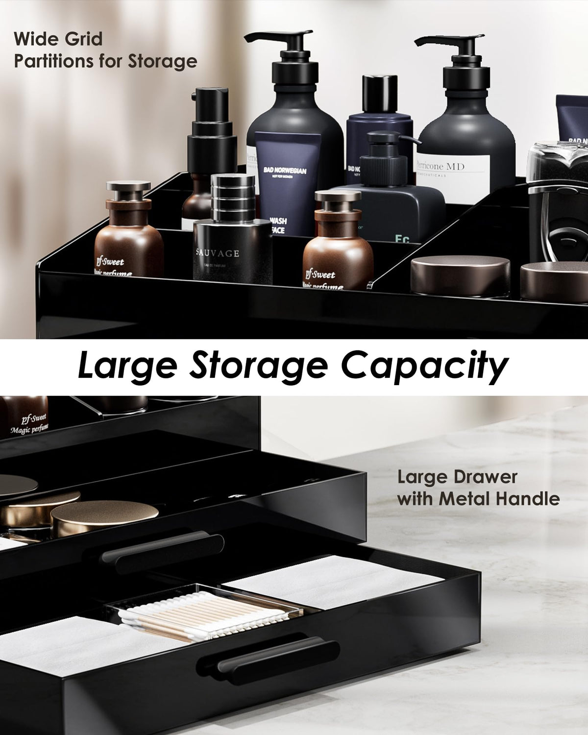 ProCase Large Drawer stores multiple skincare and grooming essentials.