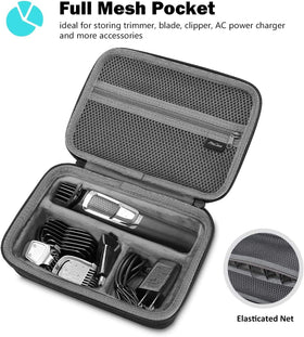 ProCase separate compartments and mesh pocket store charger and blades neatly