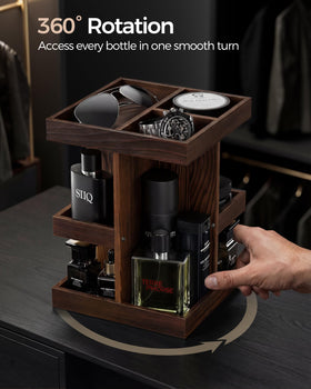 ProCase wooden three tier stand neatly displaying perfumes