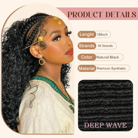 Procener Miracle Knots 18-inch crochet hair in natural black for versatile styling.