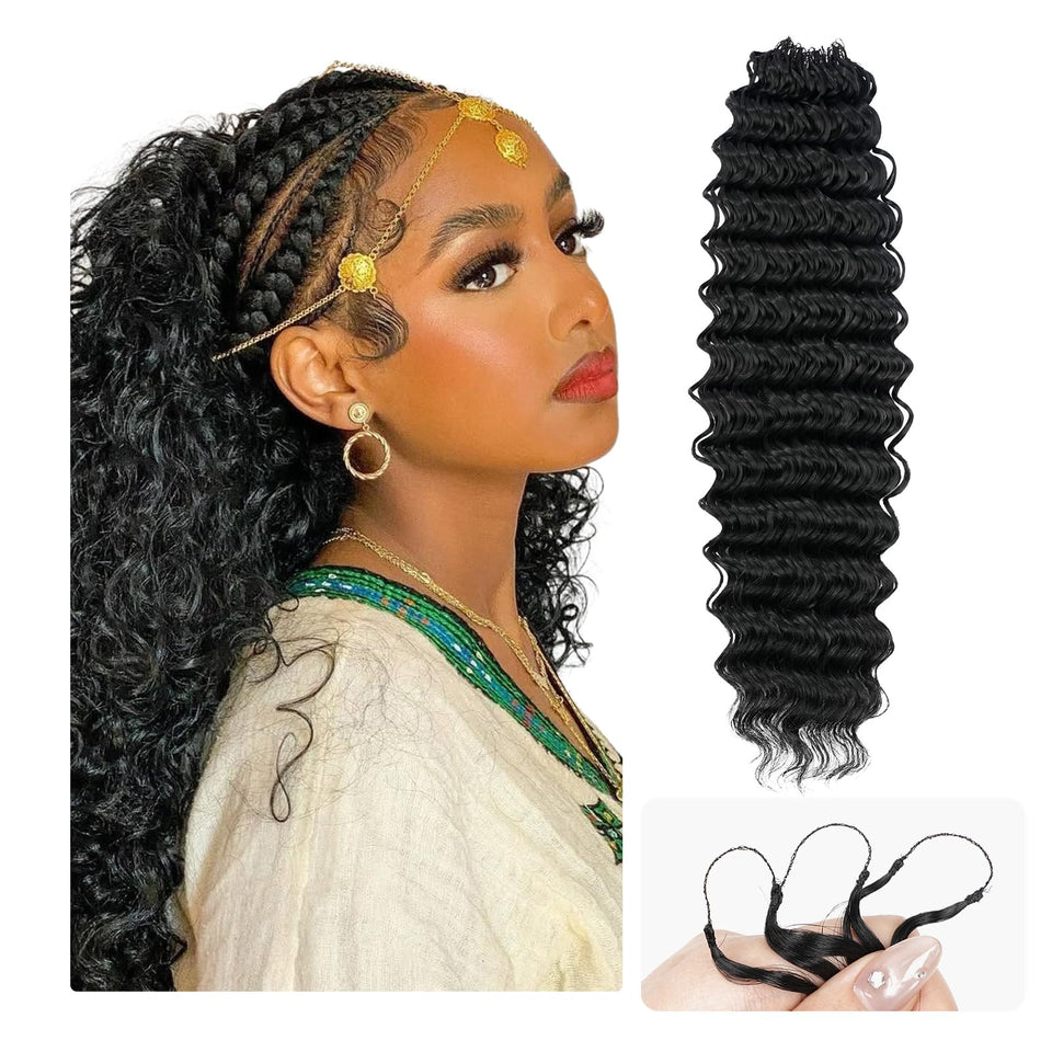 Procener Miracle Knots Deep Wave crochet hair with natural movement for daily wear.