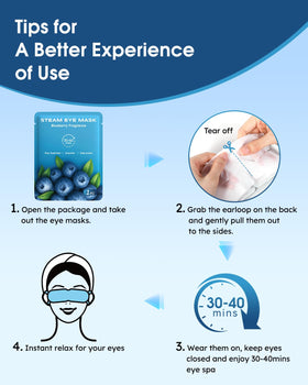 Six-pack display of ProCIV blueberry steam eye masks ready for gifting.