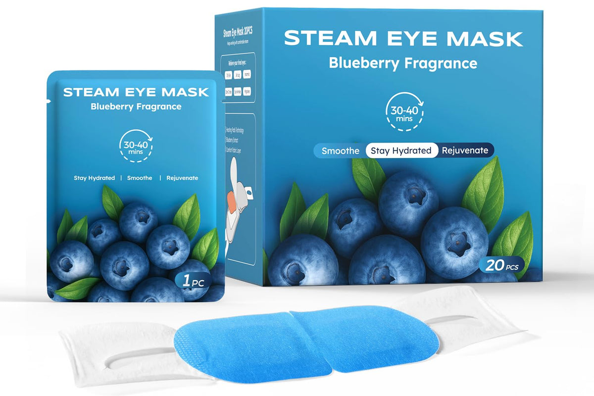 ProCIV blueberry steam eye mask pack on display for easy self-care.
