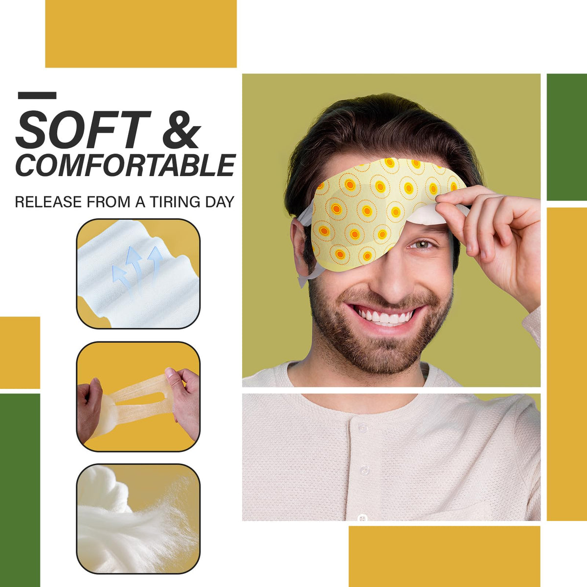 ProCIV eye mask with subtle chamomile scent in soft cotton