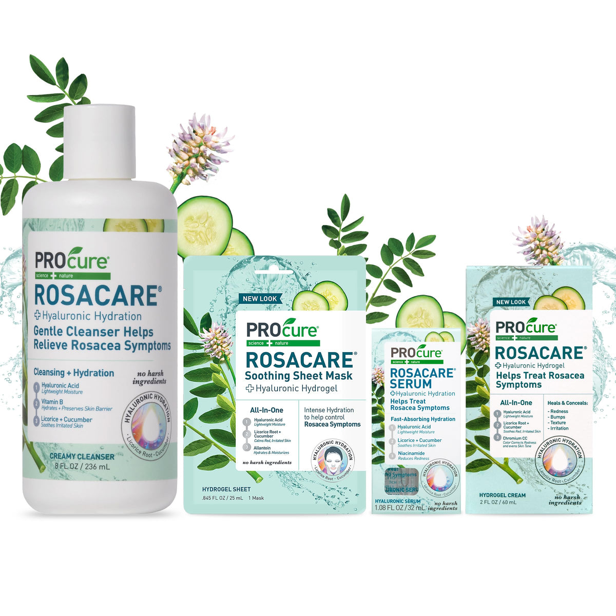 Box and bottle packaging ready for daily Rosacare routine.