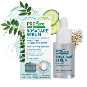 PROcure Rosacare serum bottle with pump for easy daily hydration.