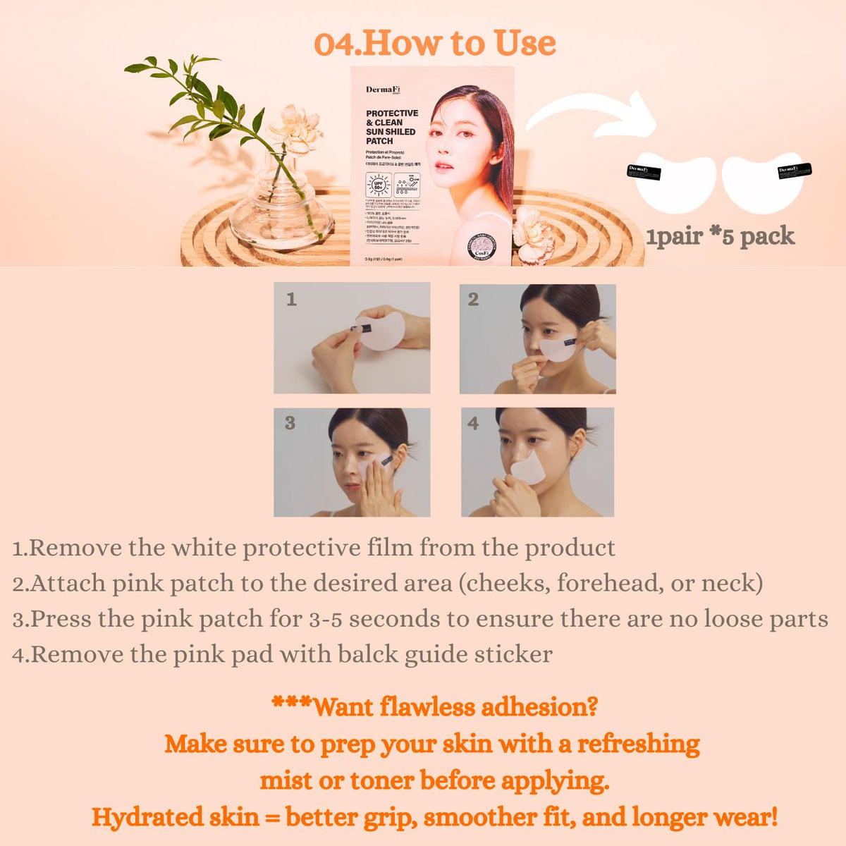 Produco DermaFi UPF50+ sun defense patch with extended UV protection