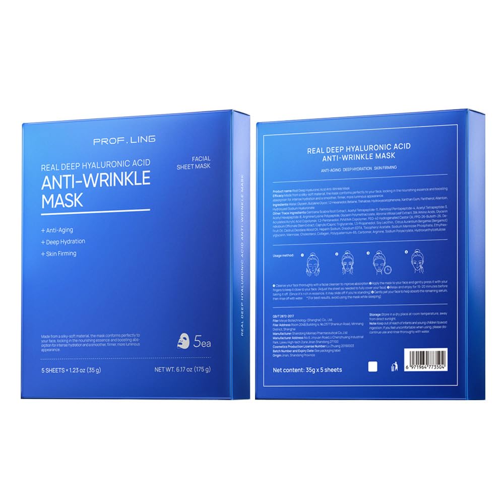 PROF.LING Real Deep Hyaluronic Acid Face Mask plump, hydrated skin after use.