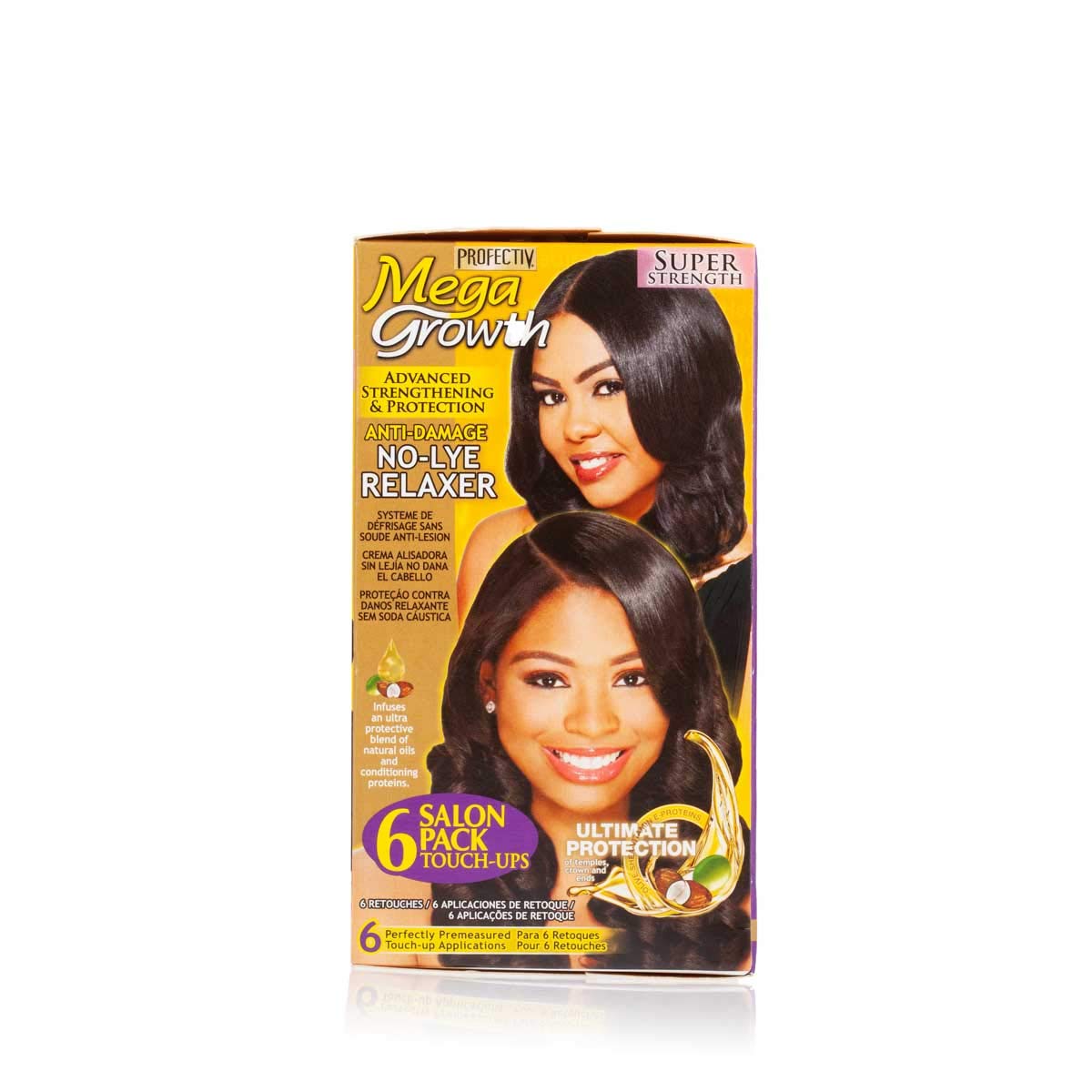 Profectiv Mega Growth Relaxer 6-pack application on hair for smooth results