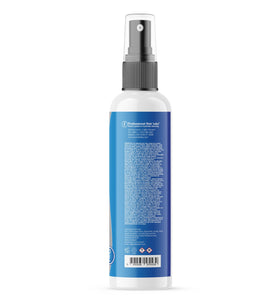 Bottle label closeup emphasizes safe, latex-free formula.