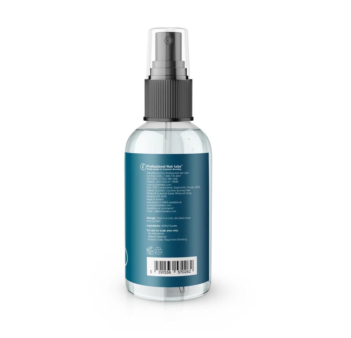 Close-up of Ultra Safe bottle highlighting skin-friendly formula.