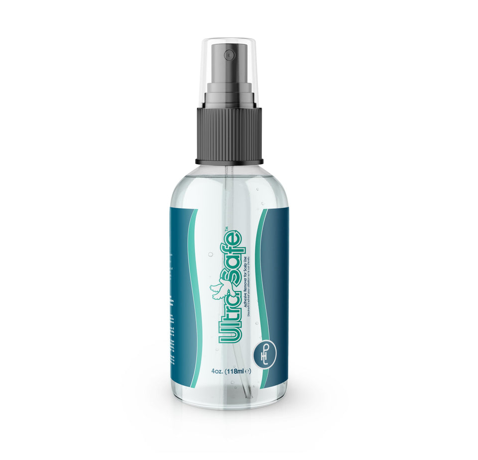 Professional Hair Labs Ultra Safe bottle front view for gentle adhesive removal.
