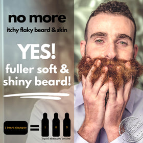 Packaging closeup of Professor Fuzzworthy's beard shampoo bar highlighting natural ingredients