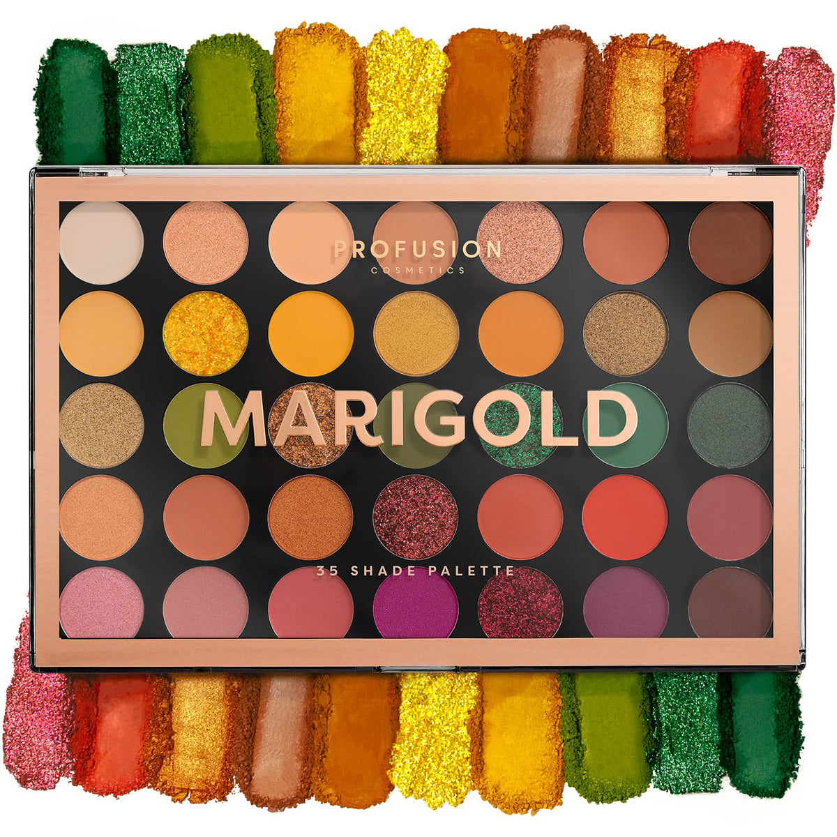 Profusion Marigold 35 Shade Palette closed for versatile day-to-night looks.