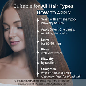 Prohall Select One cream application providing even coverage for frizz reduction
